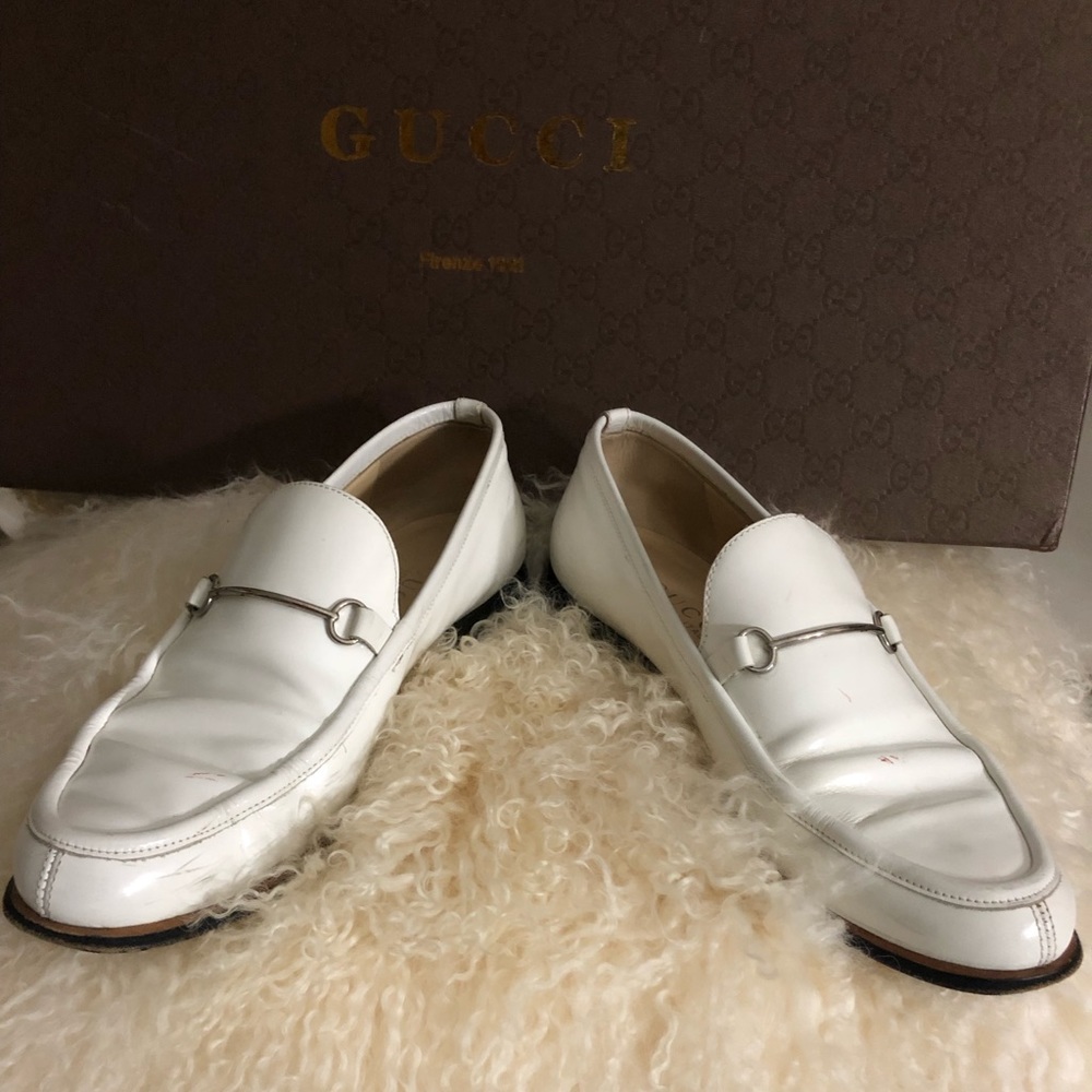 Gucci White Leather Loafer